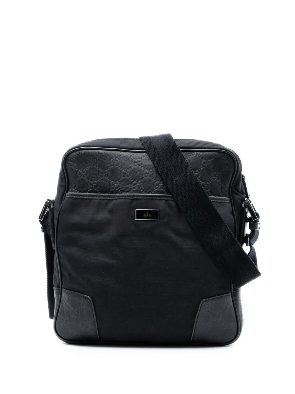 Gucci Pre-Owned 2016-2025 Guccissima Trimmed Nylon crossbody bag - Nero