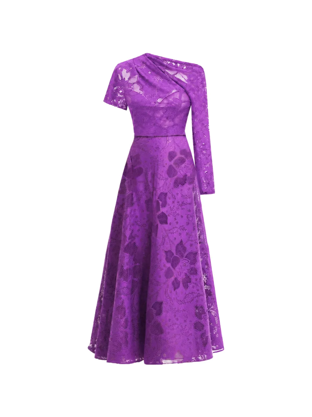 Gemy Maalouf asymmetrical floral-lace dress