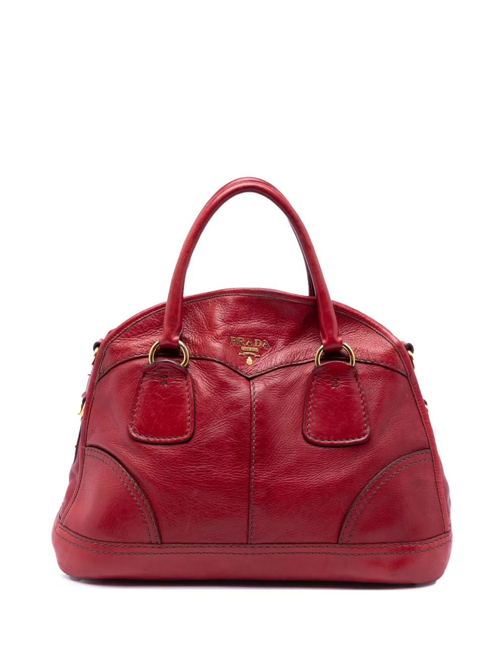 Prada Pre-Owned 2010-2026 Cervo Shine satchel - Red