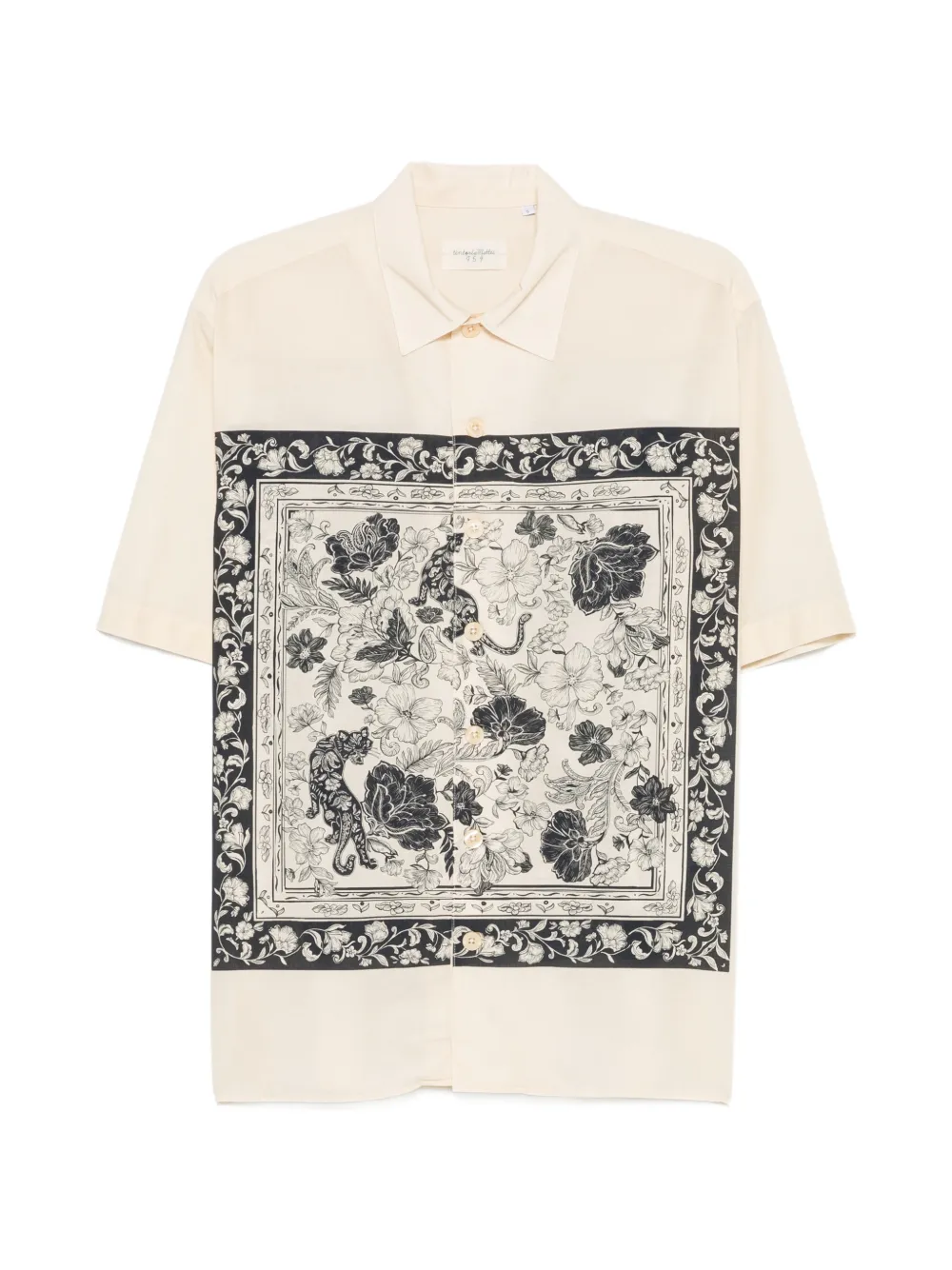 Tintoria Mattei Floral-print Short-sleeve Shirt In Neutral