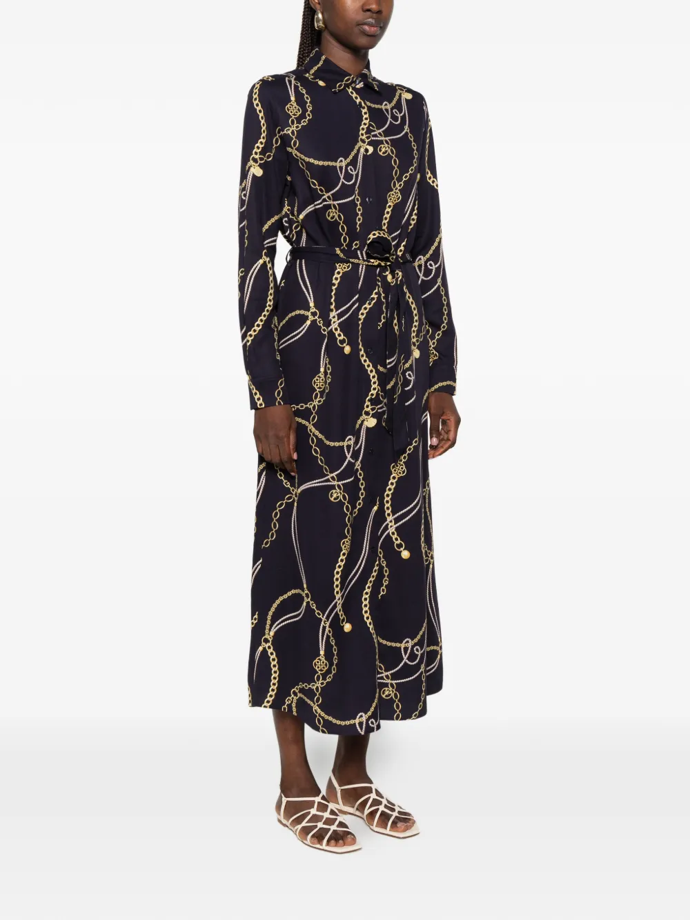 Gant Blousejurk met ceintuur Blauw
