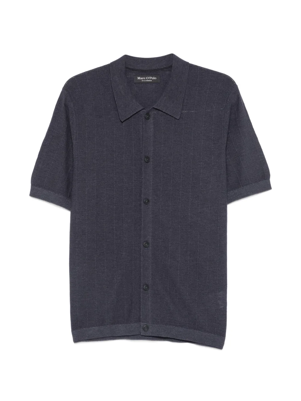 Marc O'Polo vertical-stripe short-sleeve shirt - Blu