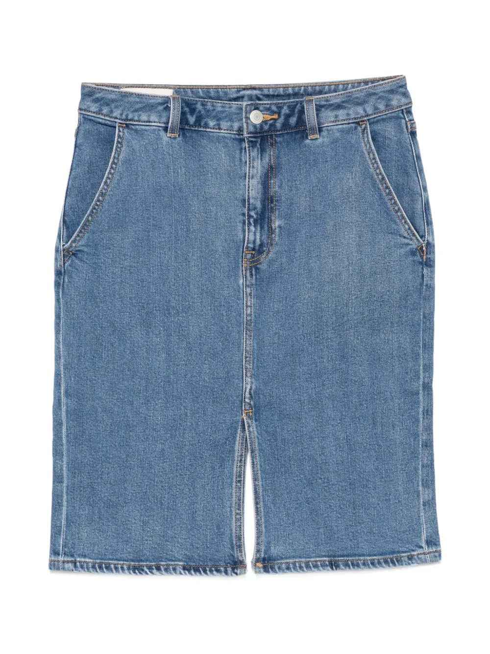 Gant front-slit denim midi skirt - Blu