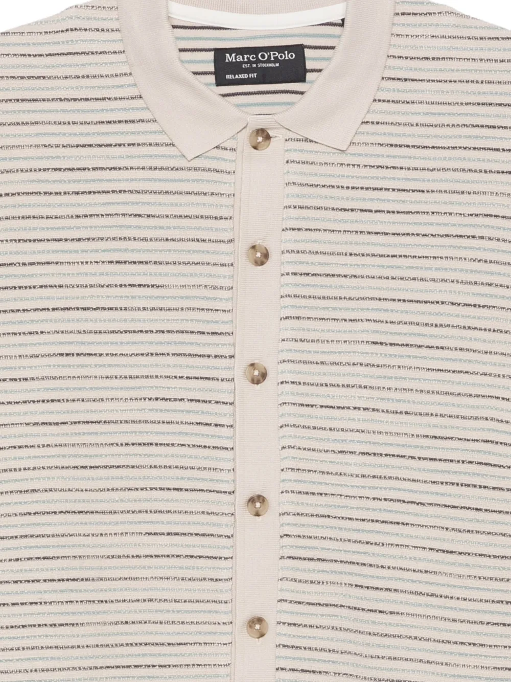 Marc O'Polo Gestreept button-through overhemd Beige