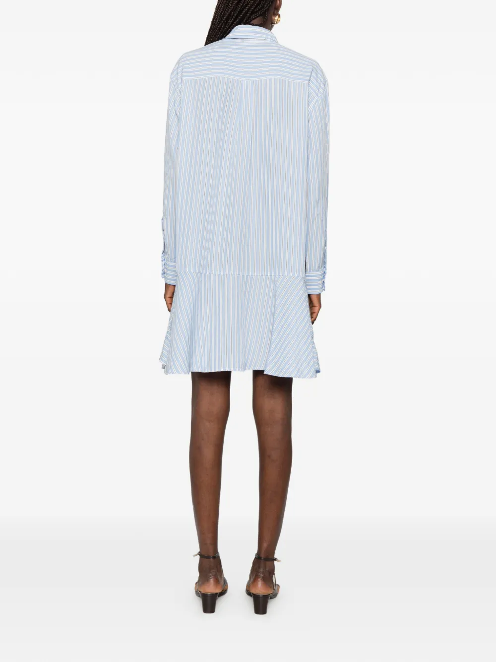 Gant mini-jurk met verlaagde taille en verticale streep Blauw