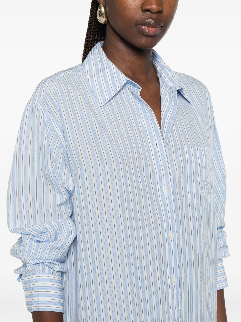 Gant mini-jurk met verlaagde taille en verticale streep Blauw
