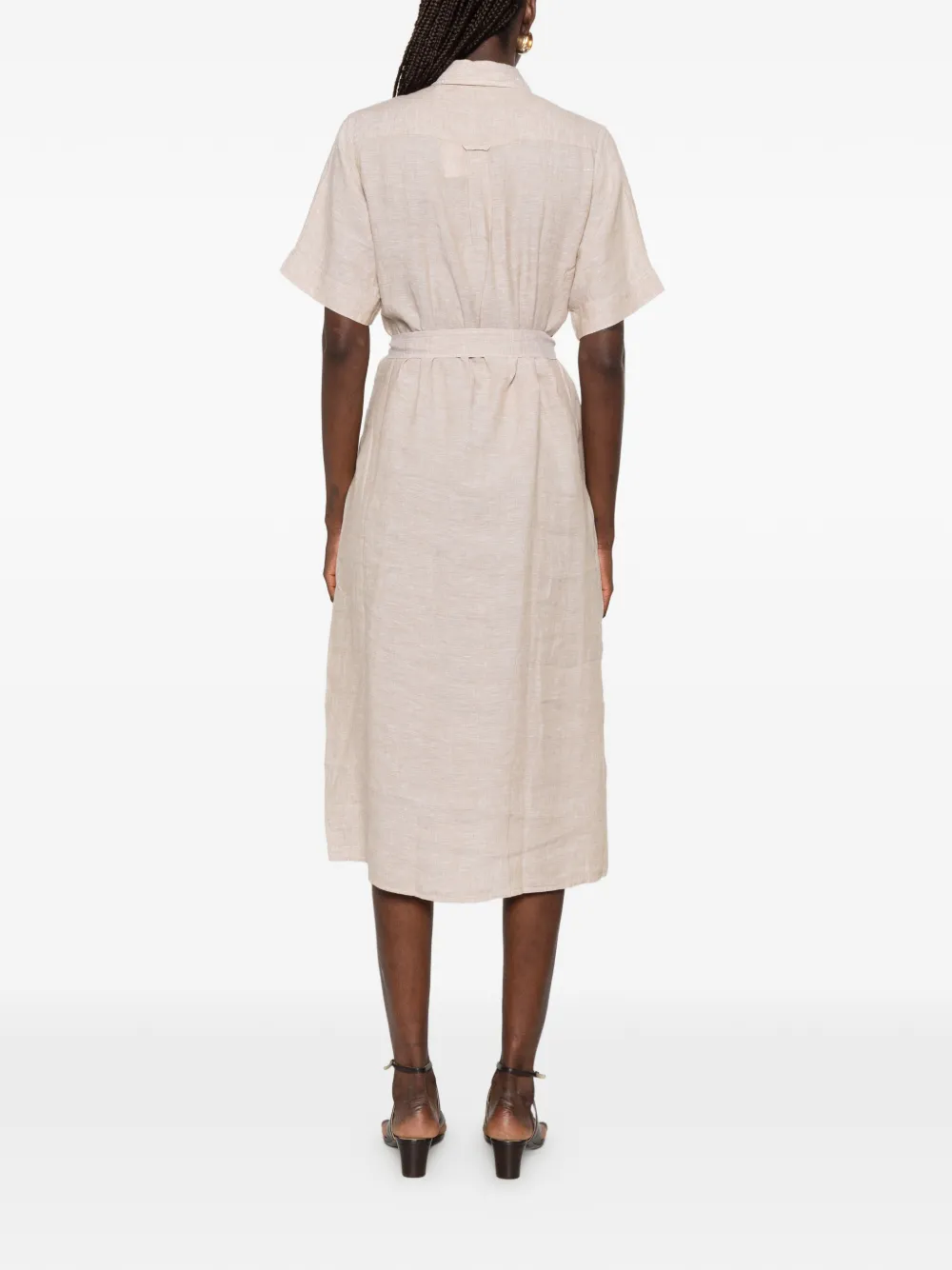 Gant Button-down midi-jurk met ceintuur Beige