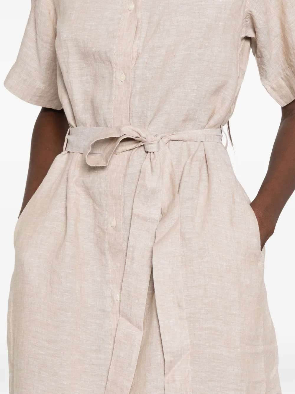Gant Button-down midi-jurk met ceintuur Beige