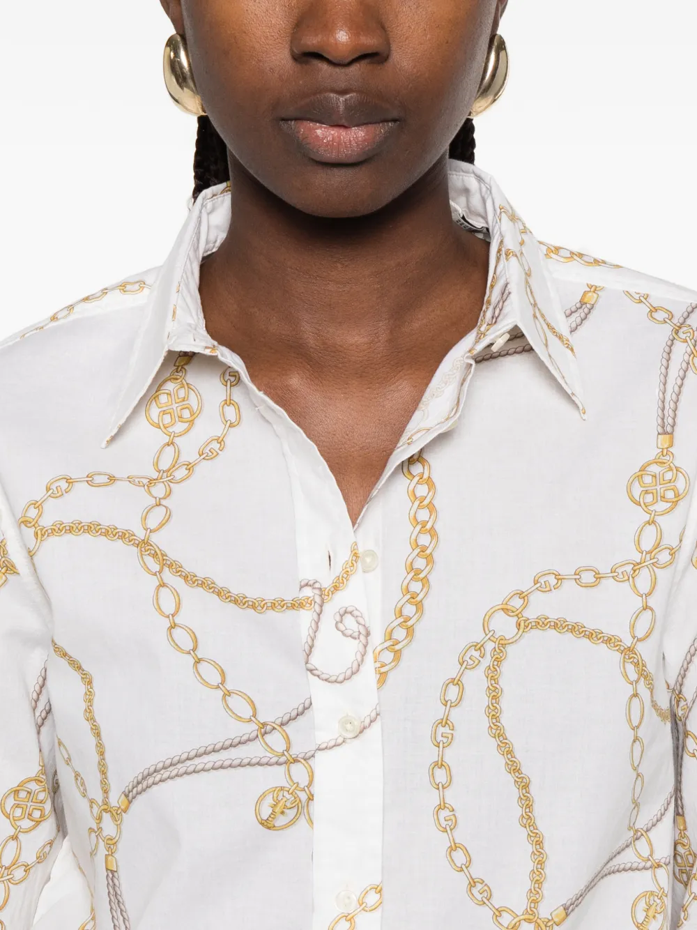 Gant Blouse met kettingprint Wit