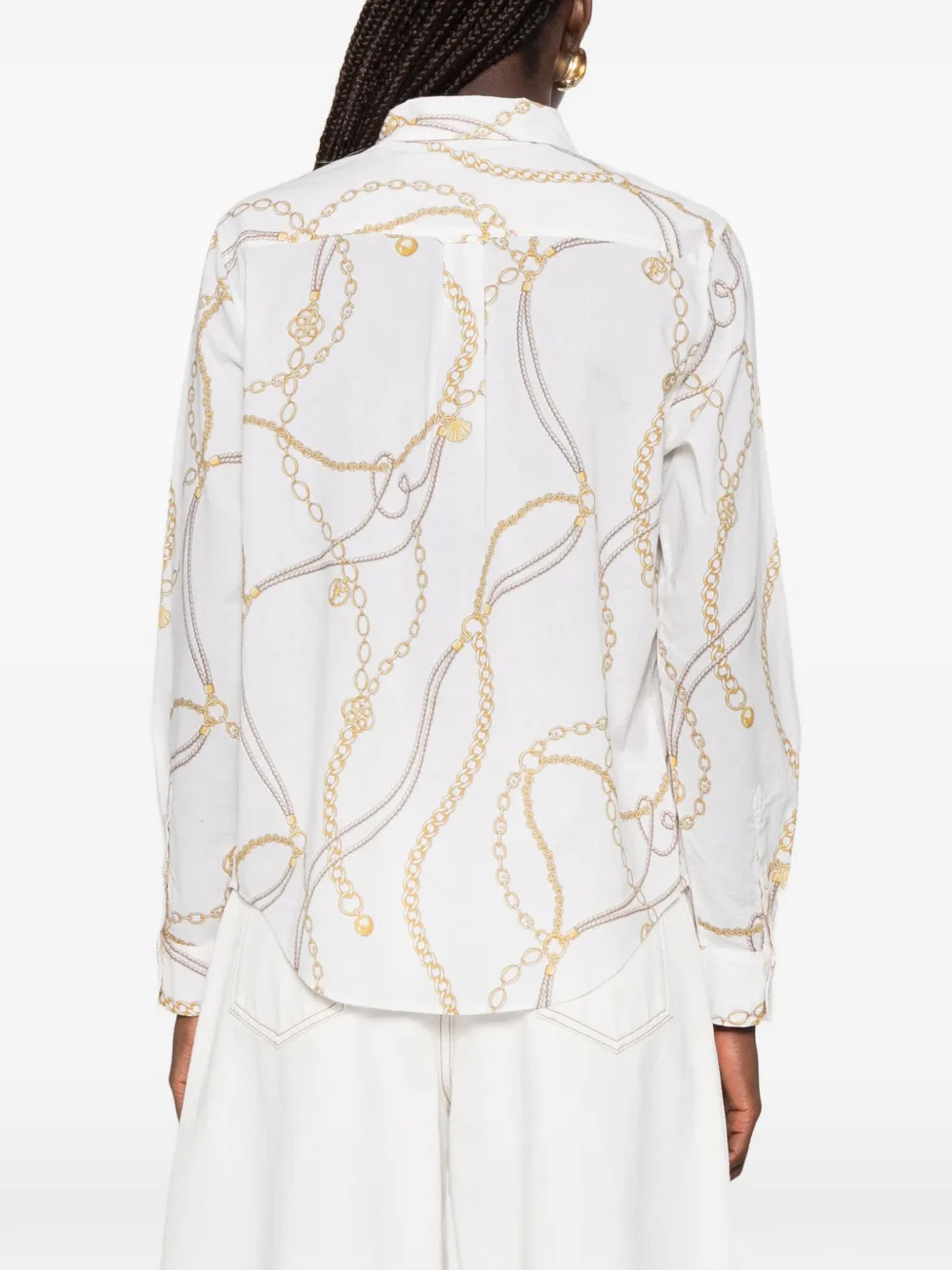 Gant Blouse met kettingprint Wit