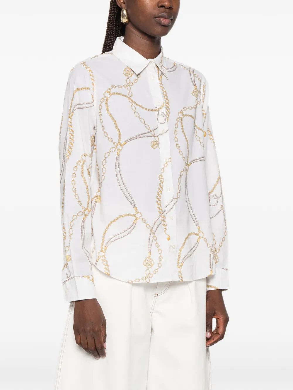 Gant Blouse met kettingprint Wit