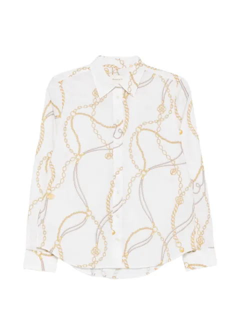 Gant chain-print long-sleeve shirt