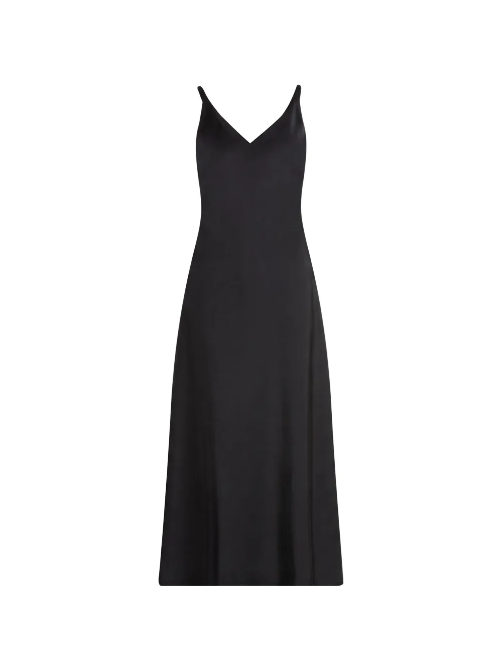 VERA MONT V-neck satin midi dress - Nero