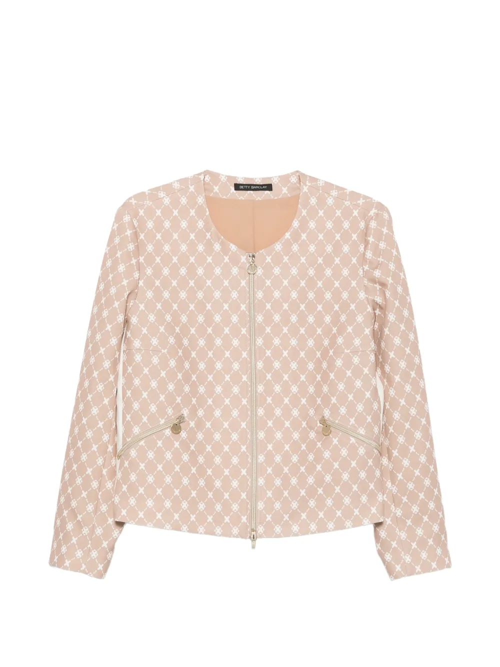 Betty Barclay Giacca con stampa geometrica e zip - Toni neutri
