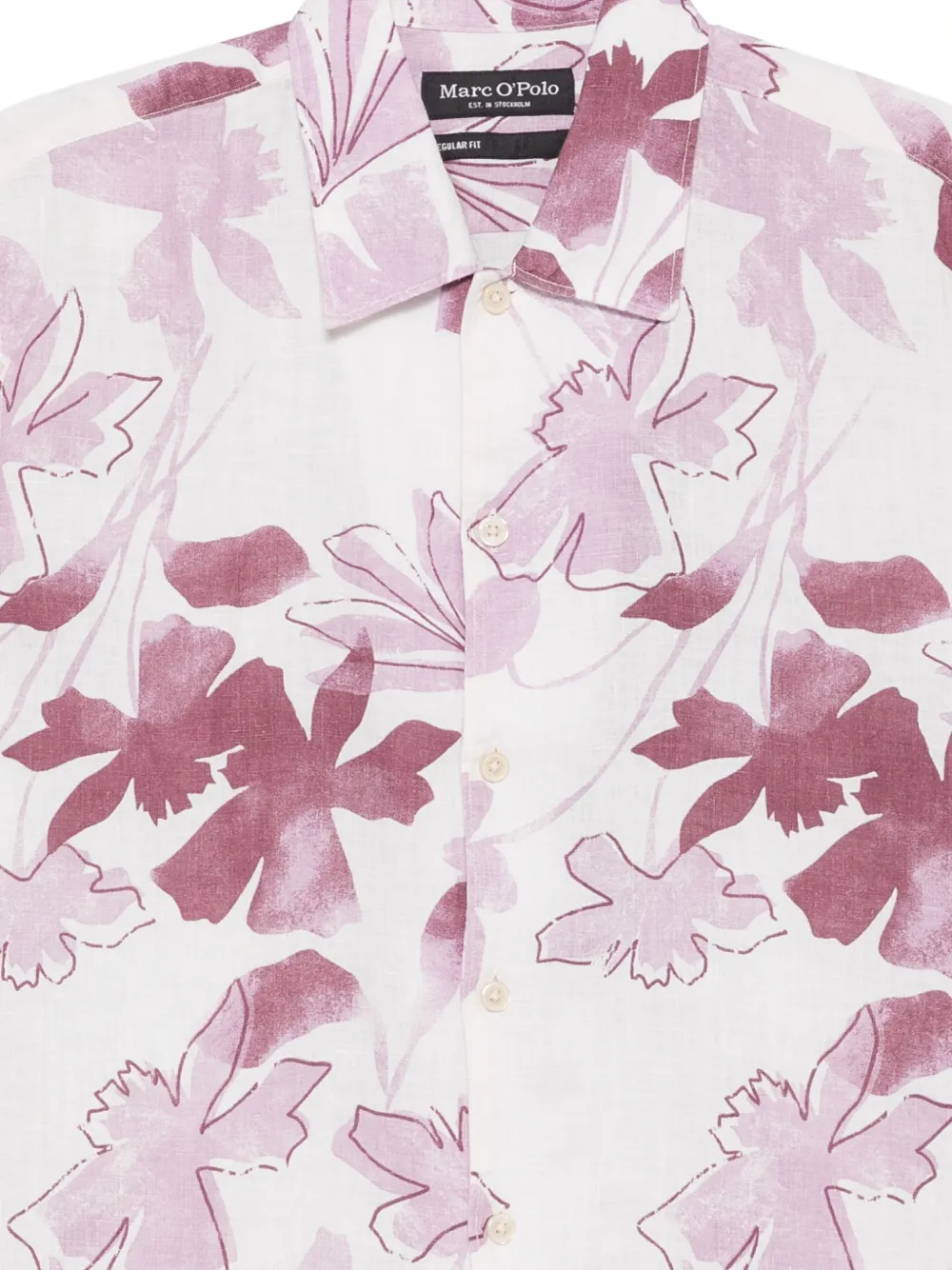 Marc O'Polo Overhemd met bloemenprint Rood