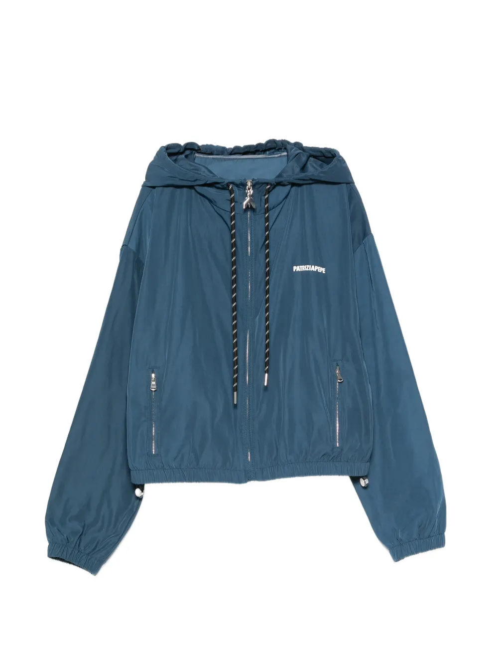 Patrizia Pepe logo-print hooded jacket - Blu