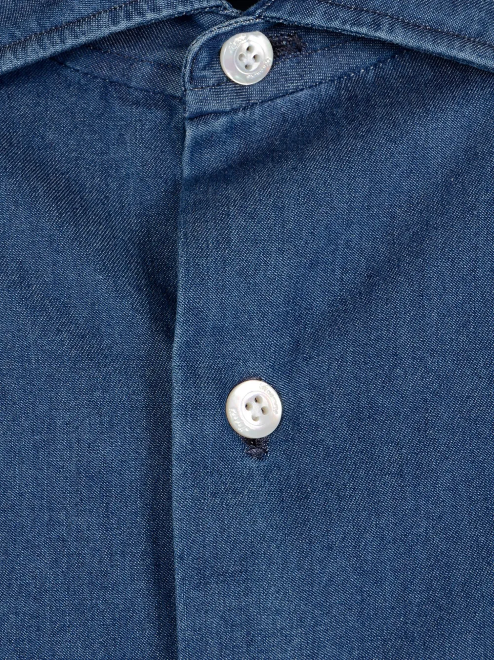 Finamore 1925 Napoli Overhemd met gespreide kraag Blauw