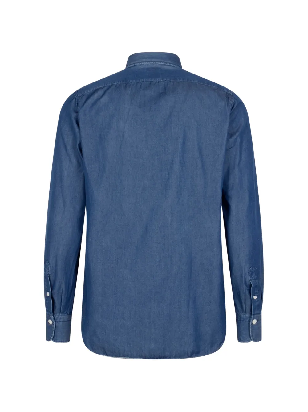 Finamore 1925 Napoli Overhemd met gespreide kraag Blauw