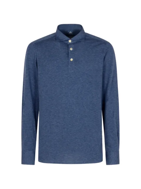 Finamore 1925 Napoli mélange-effect long-sleeve polo shirt
