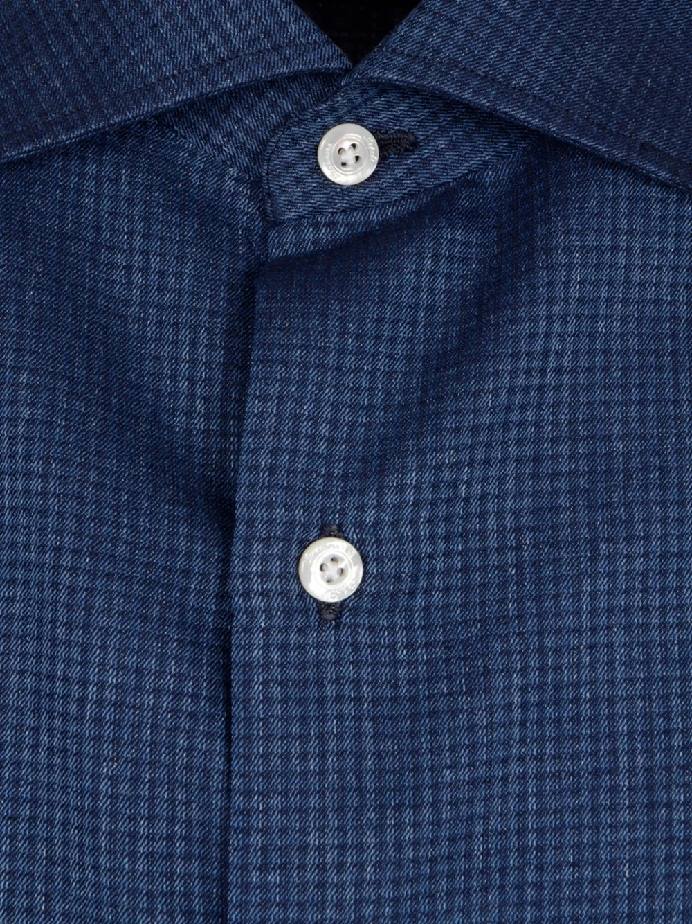 Finamore 1925 Napoli Overhemd met pied-de-poule print Blauw