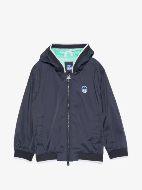 North Sails Kids logo-patch hooded jacket