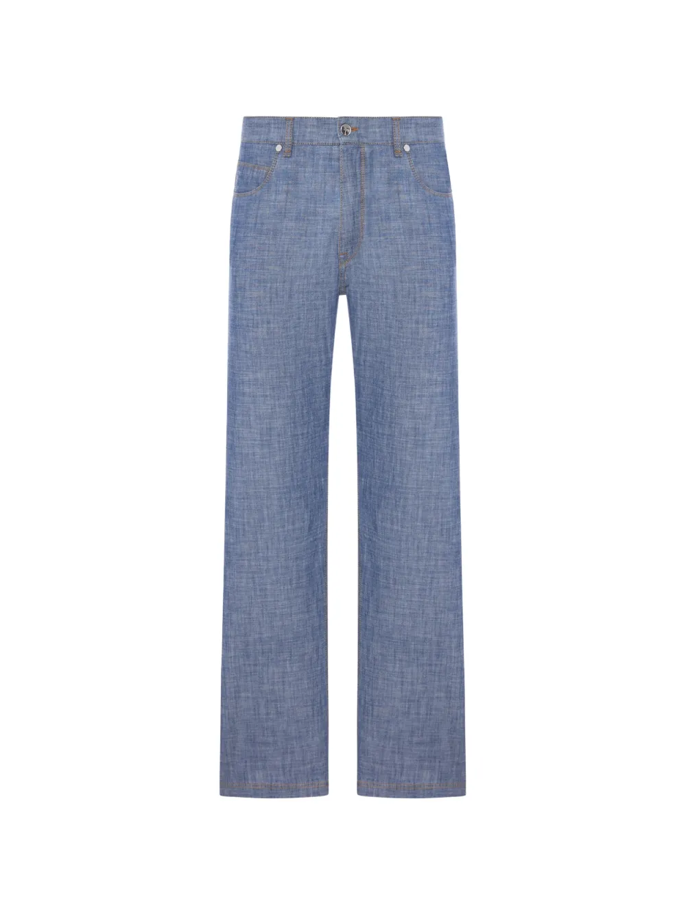 FENDI logo-patch straight-leg trousers - Blau