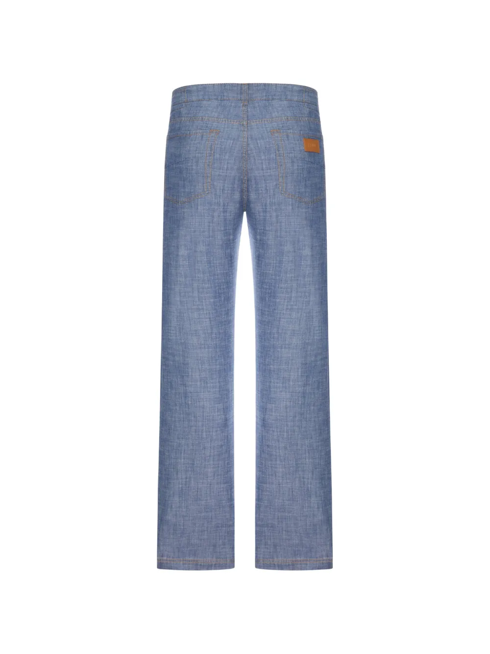 FENDI Straight broek met logopatch Blauw