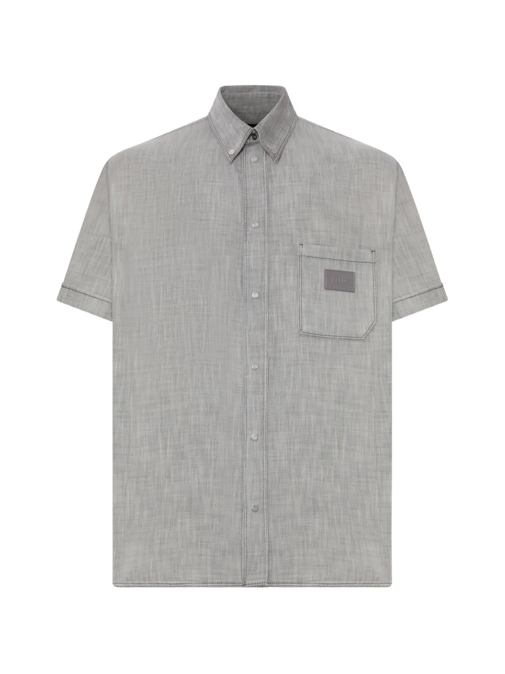 FENDI logo-patch shirt | gris | Image 1
