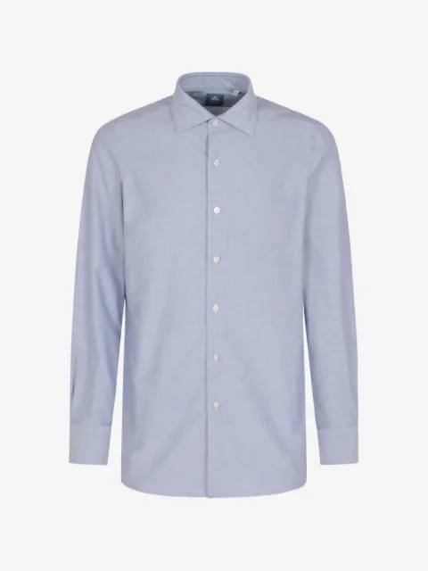 Finamore 1925 Napoli camisa manga larga con cuello italiano