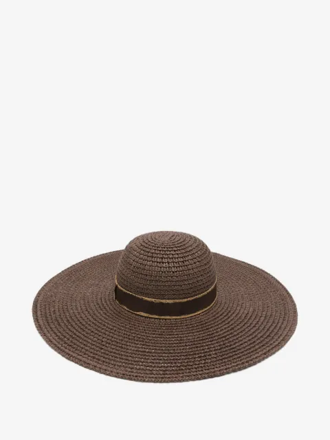Borsalino wide-brim woven sun hat