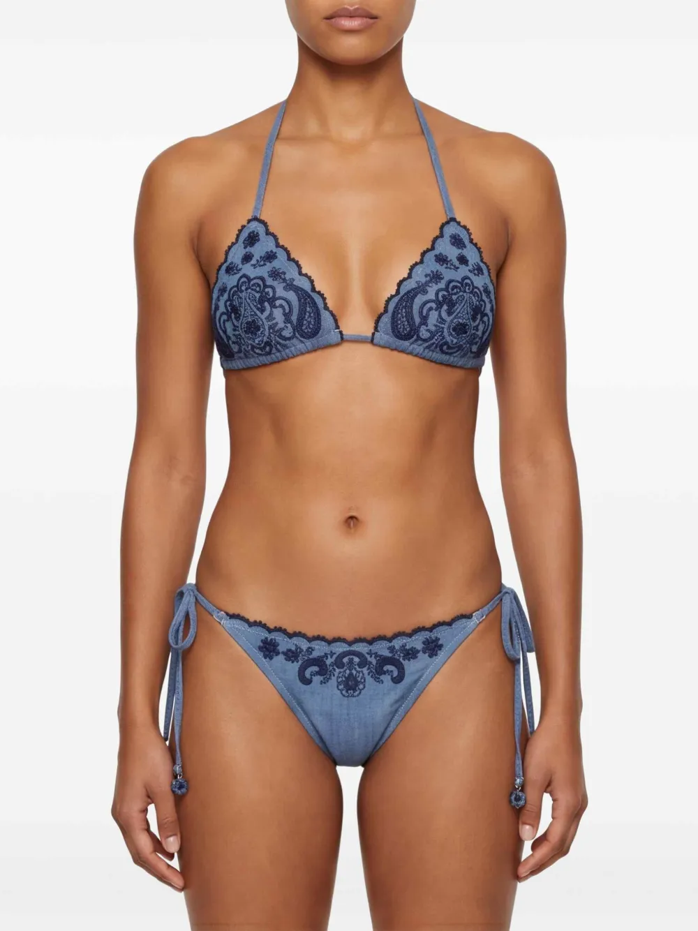 ZIMMERMANN Bikini met geborduurd paisley-patroon Blauw