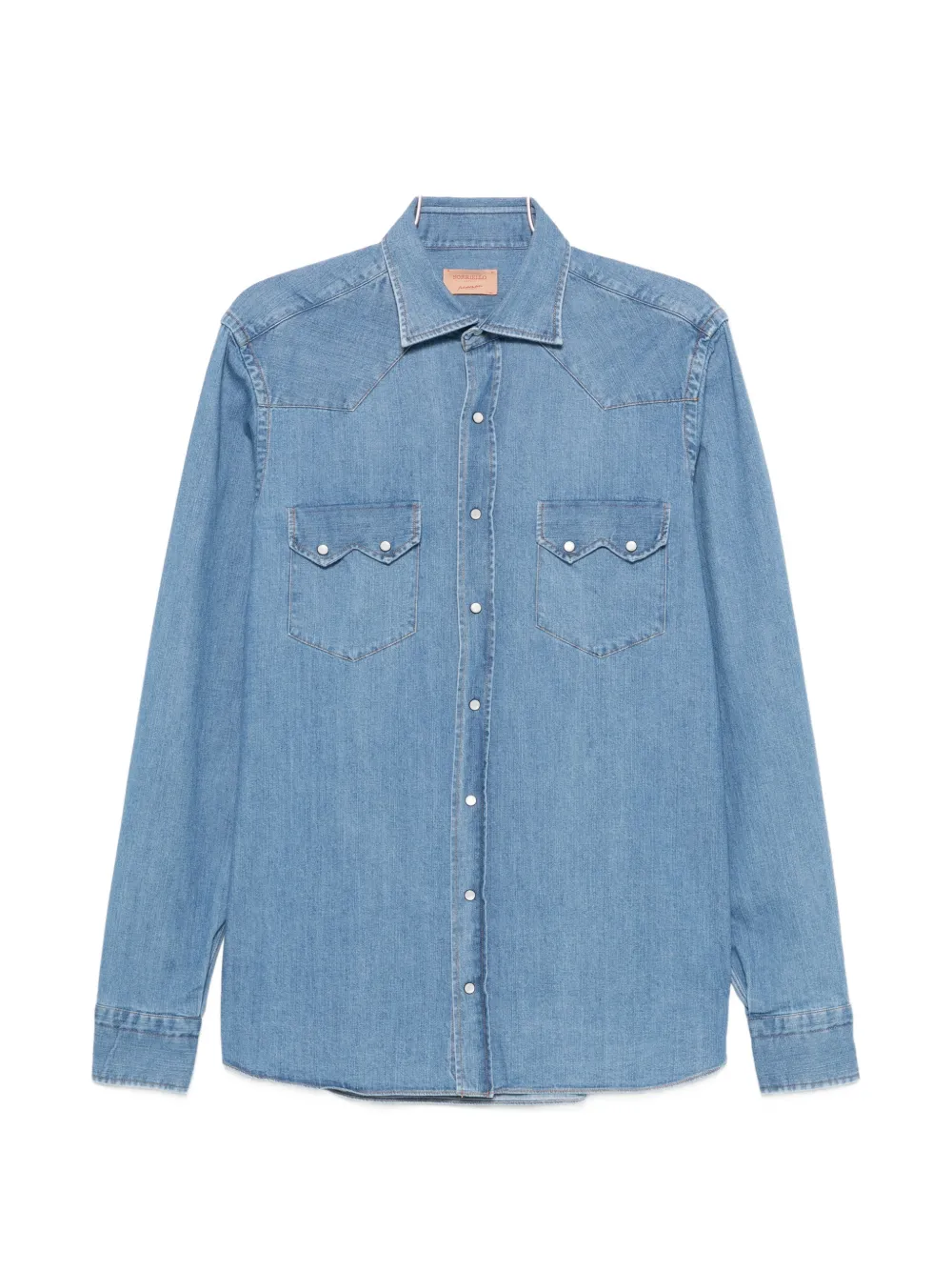 BORRIELLO NAPOLI button-down denim,shirt - Blu