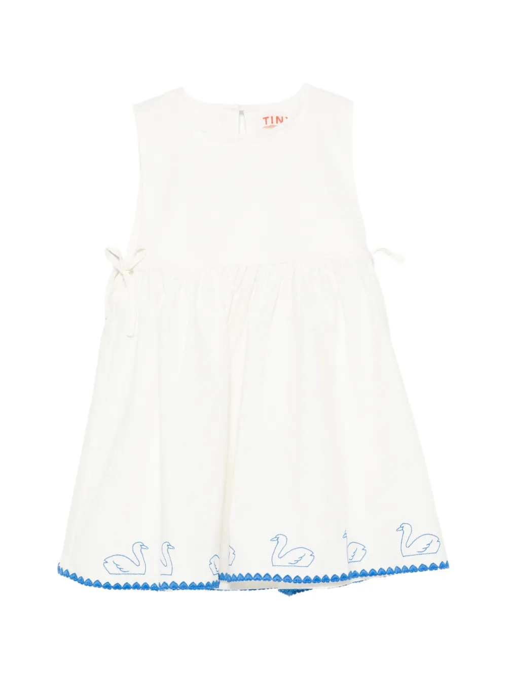 Tiny Cottons swan-embroidered sleeveless dress - Nude