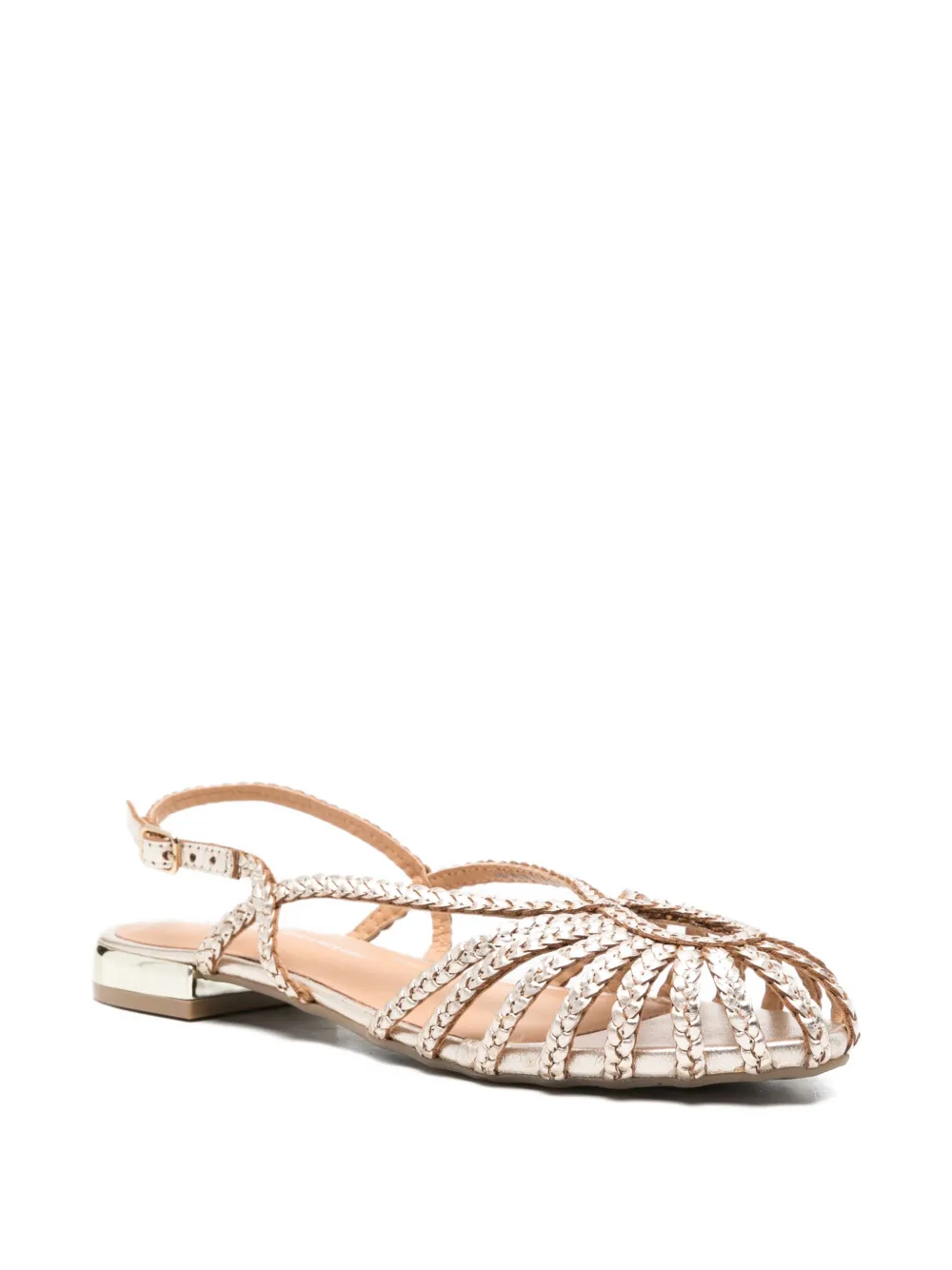 gioseppo Hingham braided metallic-leather sandals Goud