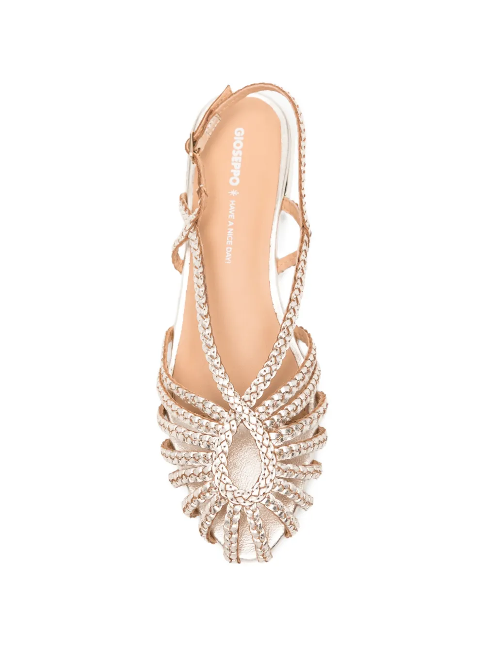 gioseppo Hingham braided metallic-leather sandals Goud
