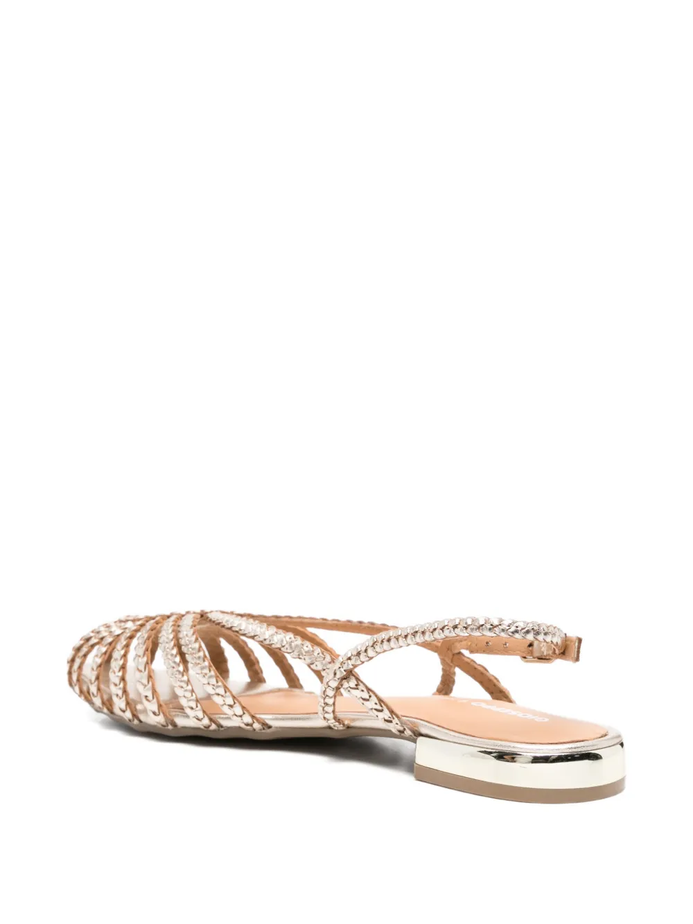 gioseppo Hingham braided metallic-leather sandals Goud
