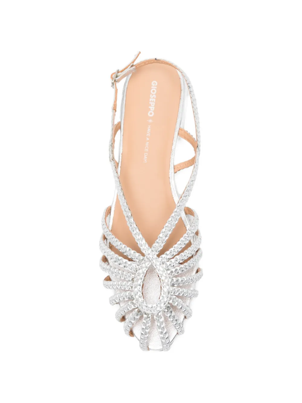 gioseppo Hingham braided cage sandals Zilver