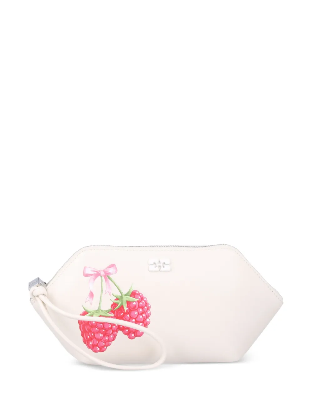 GANNI Bou raspberry-print pouch - Toni neutri