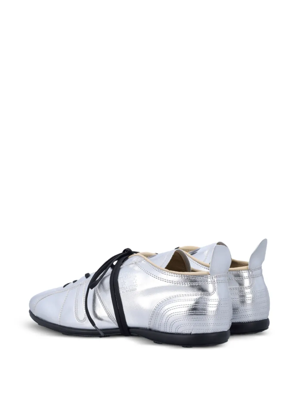 Pantofola D'oro metallic-effect Vibram-sole sneakers Zilver