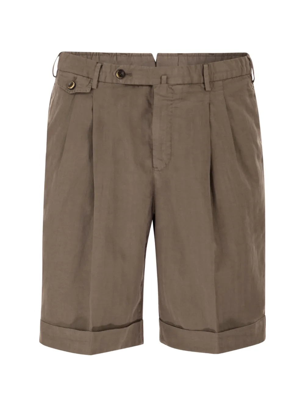 PT Torino pleated-front turn-up shorts - Marrone