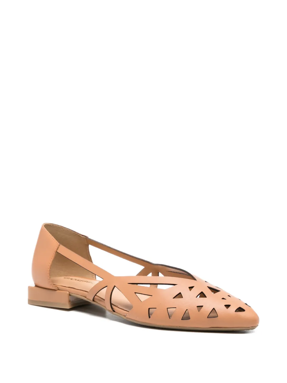 gioseppo Bumala cut-out leather ballet flats Bruin