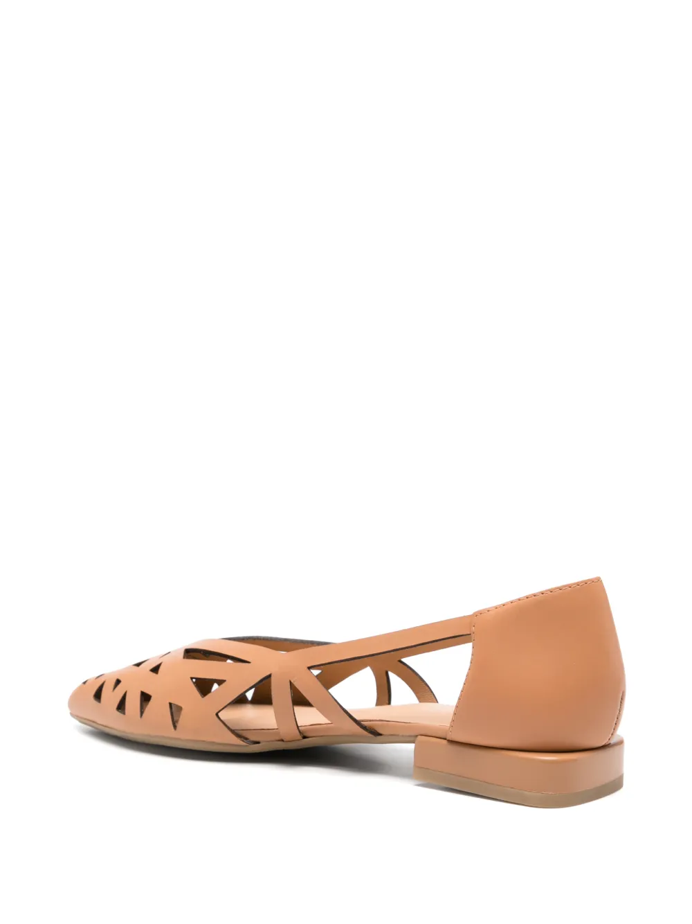gioseppo Bumala cut-out leather ballet flats Bruin