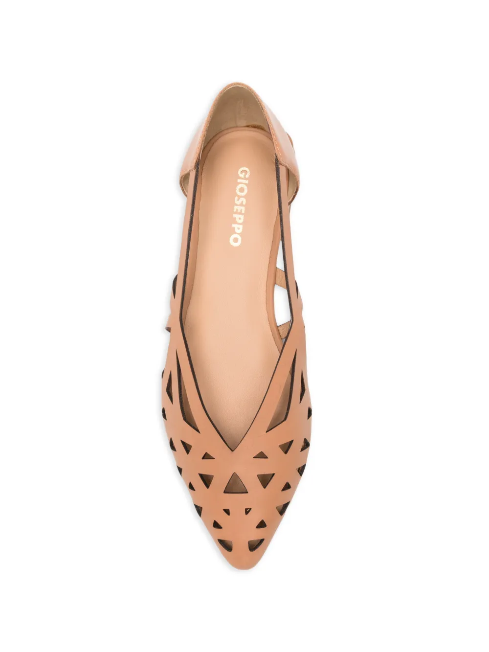 gioseppo Bumala cut-out leather ballet flats Bruin