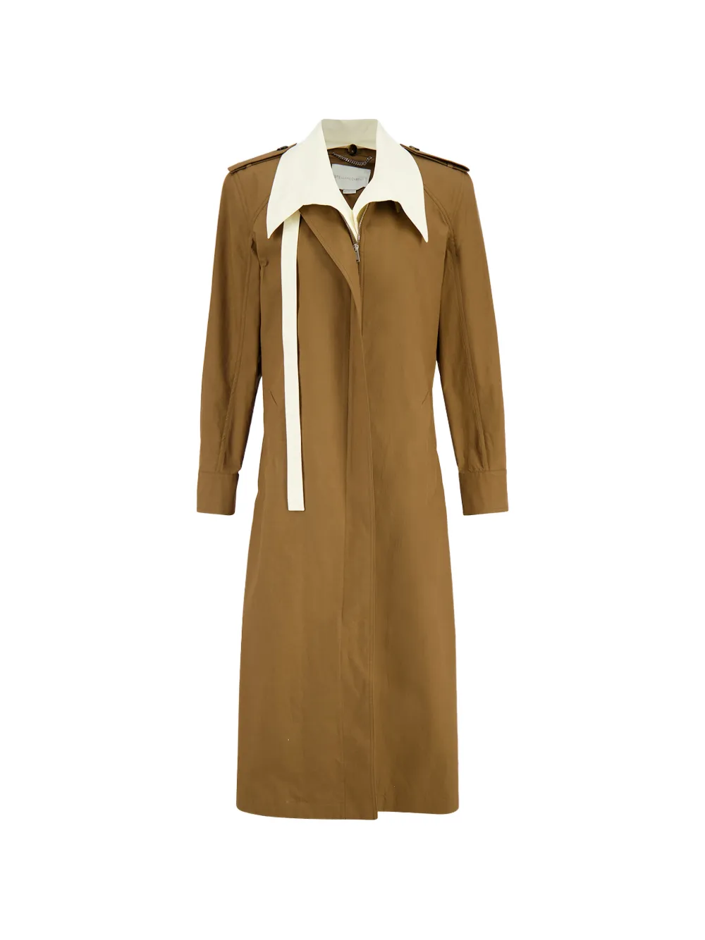Stella McCartney double-layer washed-cotton trench coat - Marrone