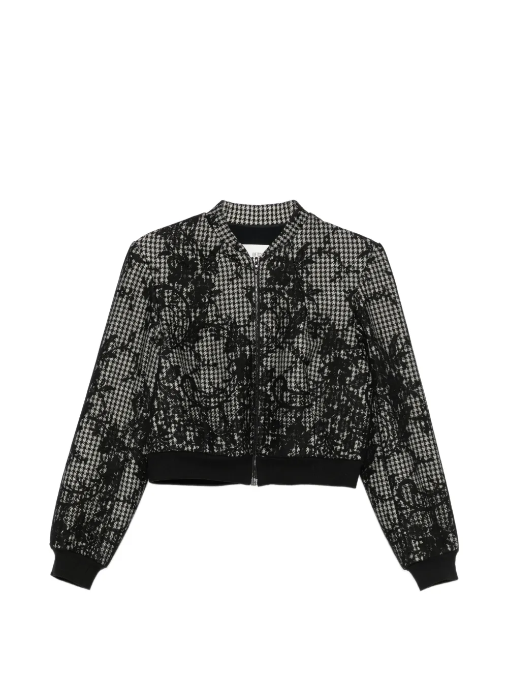 Quetsche houndstooth lace-overlay jacket - Schwarz