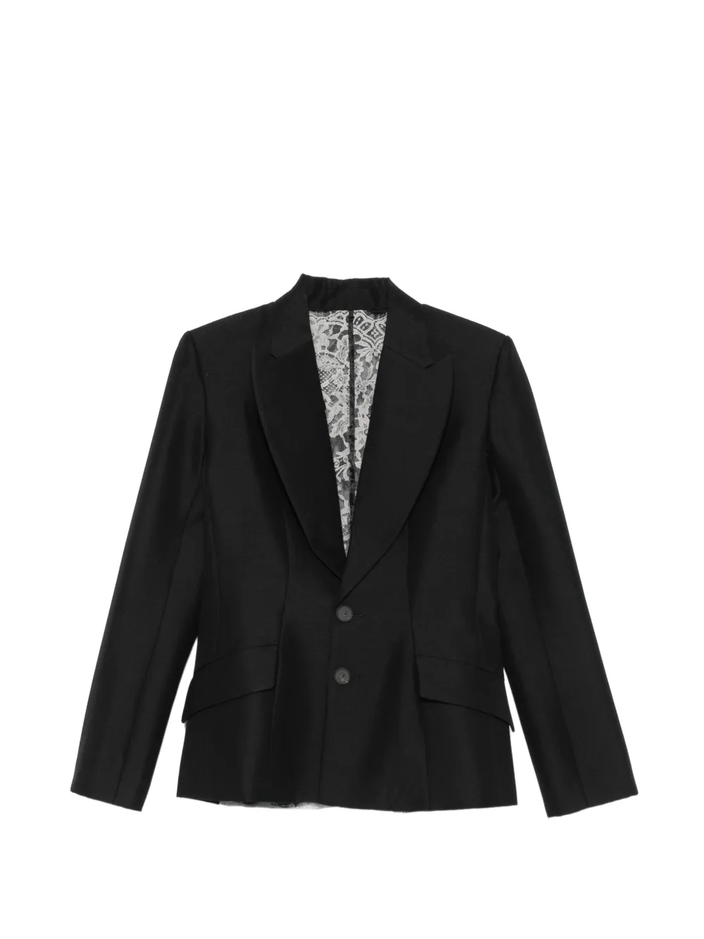 Quetsche lace-panelled blazer - Nero