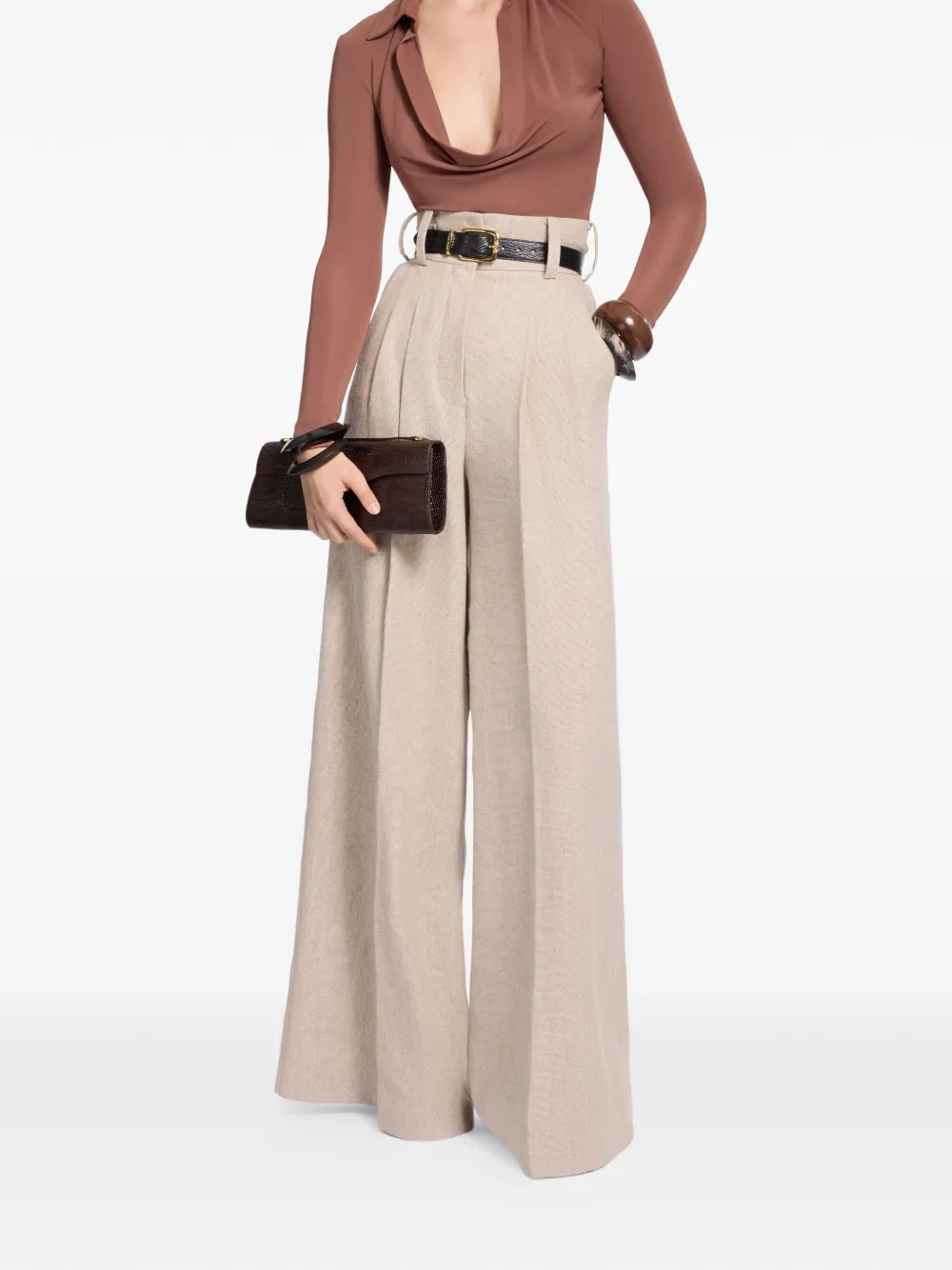 Elie Saab Plooibroek Beige