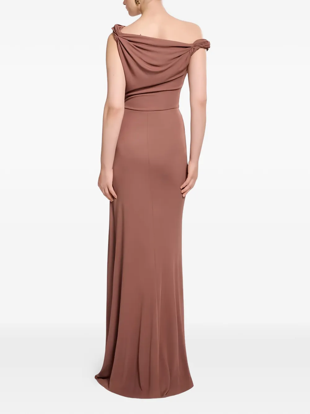 Elie Saab Maxi-jurk met ruches Bruin