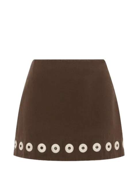 ALEMAIS Tobe eyelet-embellished denim mini skirt