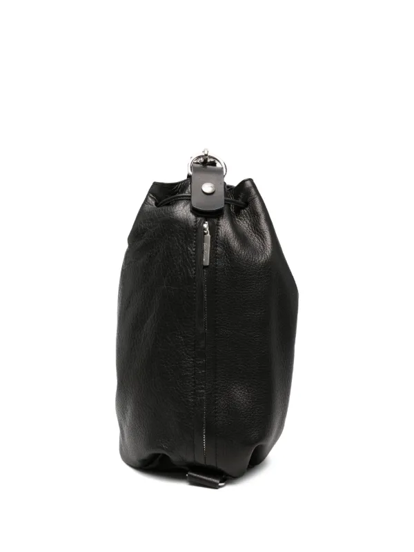 Yohji Yamamoto ドローストリング レザーハンドバッグ | ブラック 